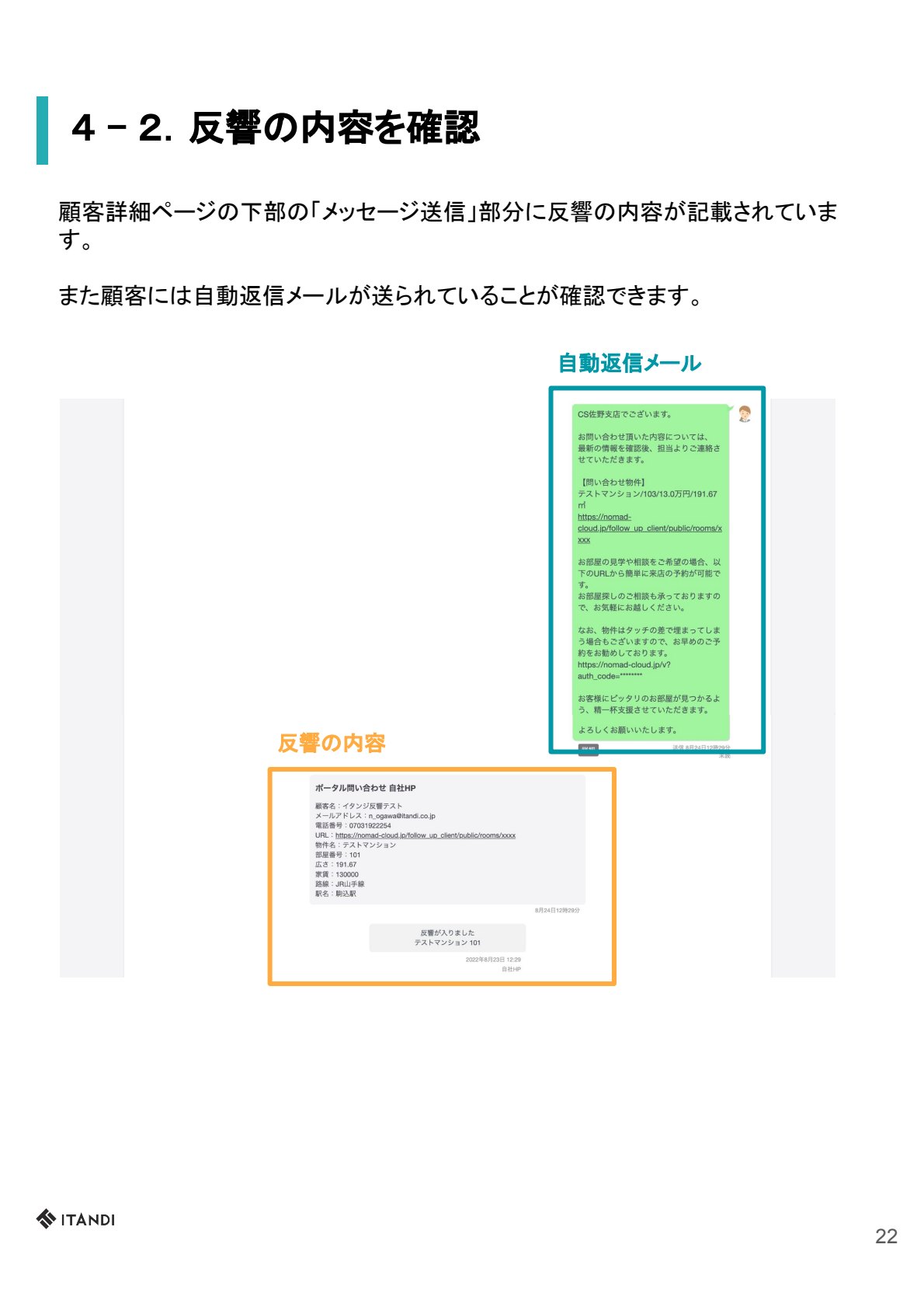 反響の内容を確認 P22