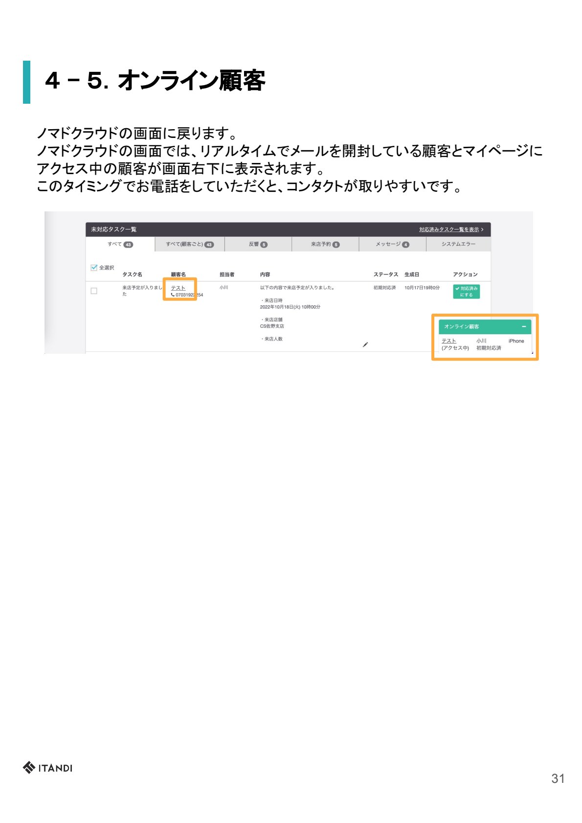 オンライン顧客 P31